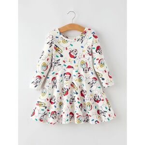 Girls Size‎ 6 Christmas Mickey Friends Dress Holiday Lights Twirl Boutique NEW